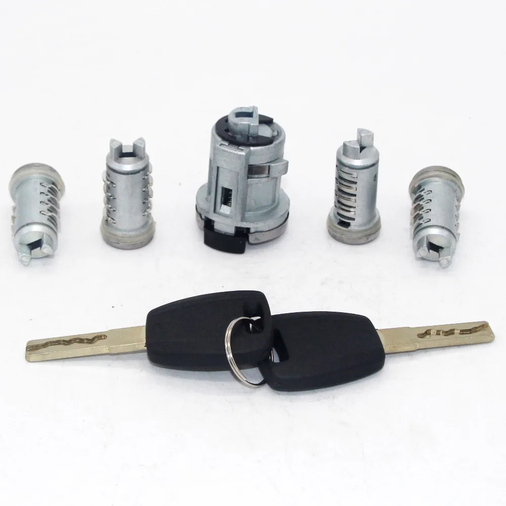 

for Fiat Doblo Cargo Punto Panda 5pcs Complete Set Ignition Door Trunk Lock Barrel Cylinder with SIP22 Blade keys
