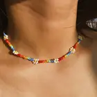 Ожерелье ручной работы с разноцветными бусинами, простое небольшое ожерелье с маргариткой, новое модное женское украшение
