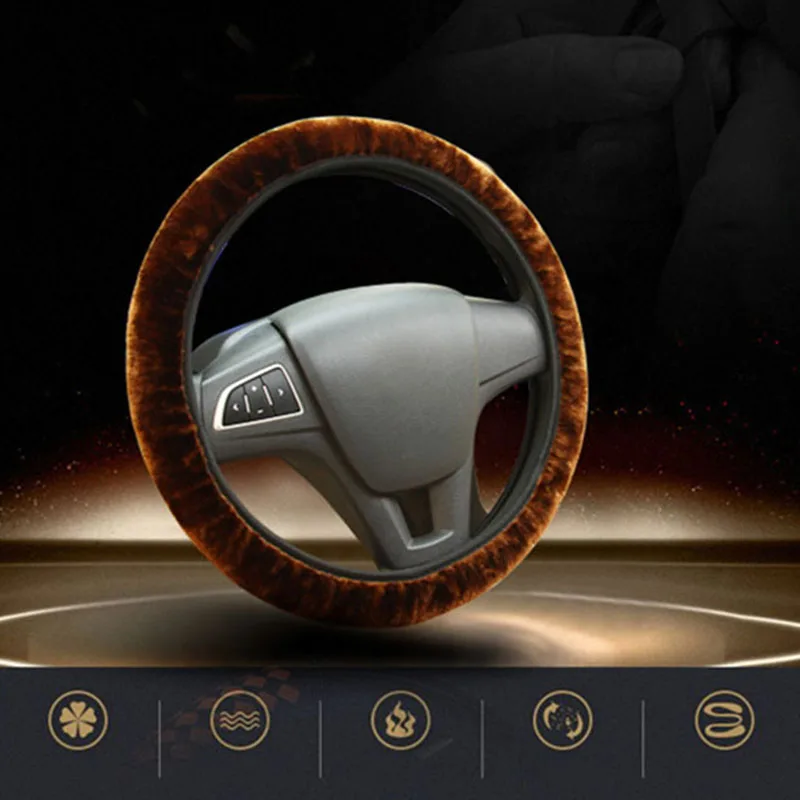 Зимний Руль плюшевый чехол рулевого колеса автомобиля теплый для управления