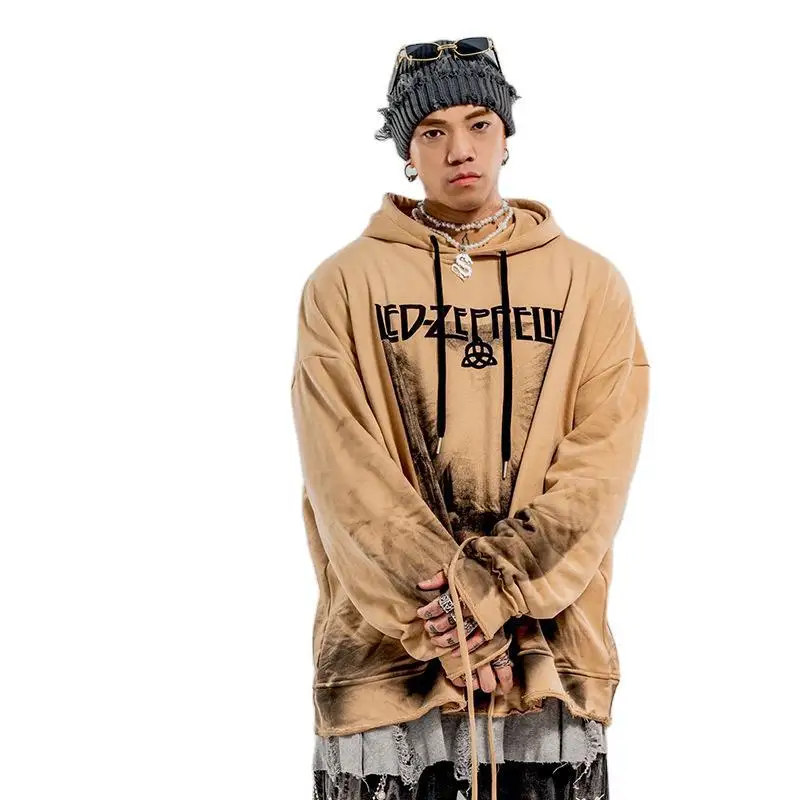 

Vivgae men's original fashion brand dark black hip hop printed Hooded Sweater