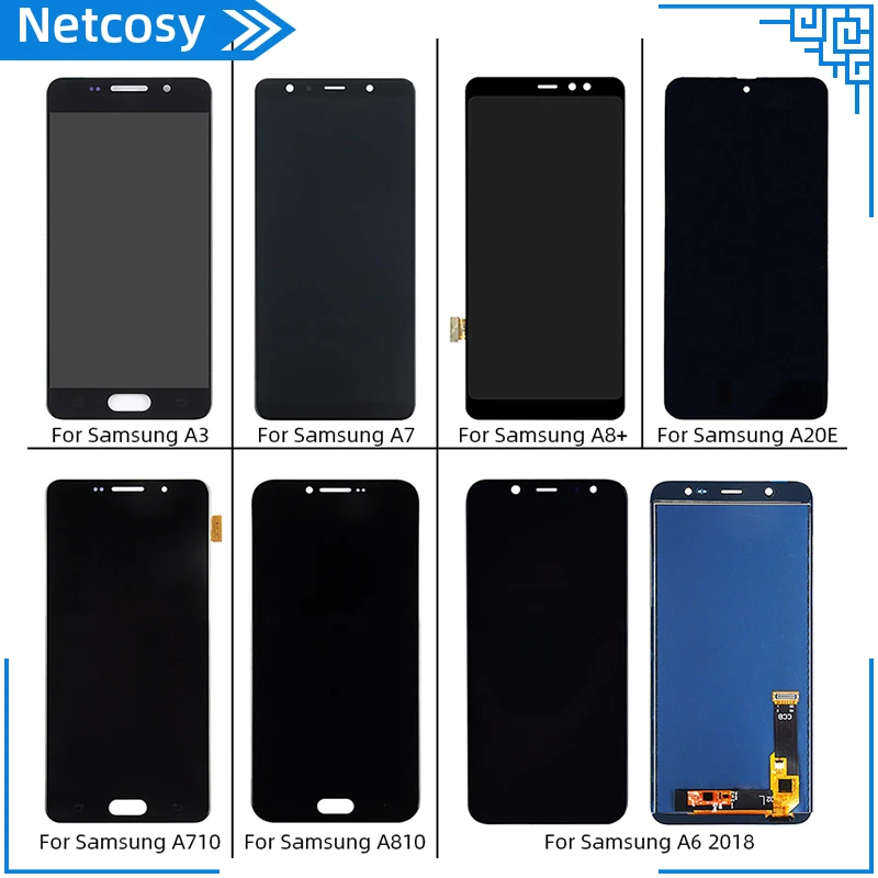 ЖК дисплей с сенсорным экраном и дигитайзером в сборе для Samsung Galaxy A3 A7 A8 Plus A20E A710 A810