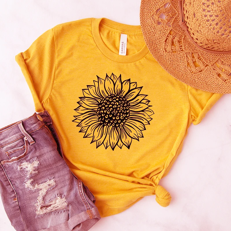 Футболка женская хлопковая с коротким рукавом и графическим принтом|Футболки| |