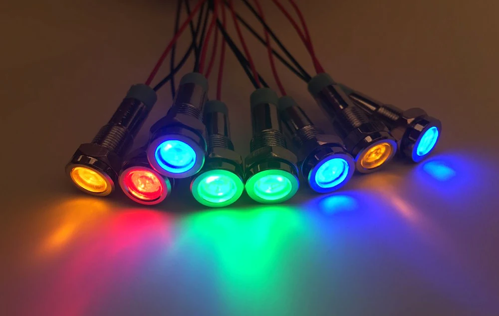 6 мм светодиодный металлическая сигнальная лампочка Водонепроницаемый лампа в 12