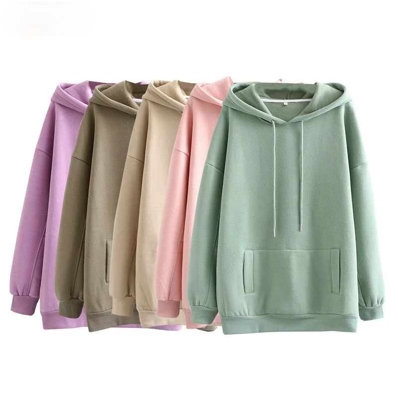 

Women fleece hoodie sweatshirts winter japanese casual 2021 oversize ladies pullovers warm pocket hooded jacket SD60