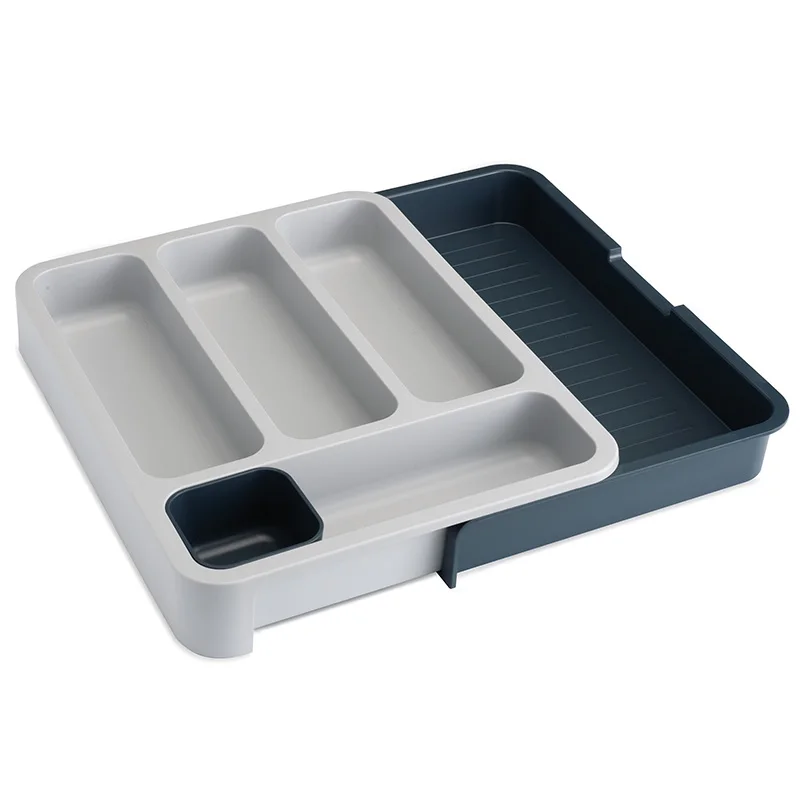 Drawer shelf gray Ящик Органайзер стеллаж выдвижной ящик для хранения держатель ножа упаковка для столовых приборов - Цвет: Drawer shelf gray