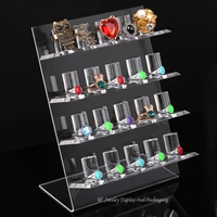 acrylic high quality 4 layer ring display stand 20 rings holders ring organizer jewelry display rack shelf ring bracket