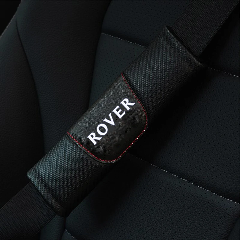 

For Rover 2pcs Fashion Carbon Fiber Leather Car Seat Belt Cover Car Seat Belt Shoulder Pad Car Accessories Car Styling