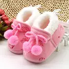 Осенне-зимняя обувь для маленьких девочек, теплые ботинки для малышей с мягкой подошвой, меховые ботинки карамельных цветов, детские новогодние подарки