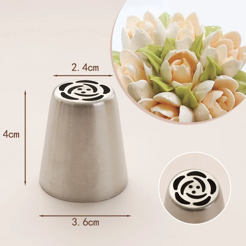 Russian Tulip Piping Pastry Nozzle Tips Baking Tools Cakes Decoration Set Stainless Steel Nozzles Cupcake (art.: 3a382bedf78) - 3a382bedf78