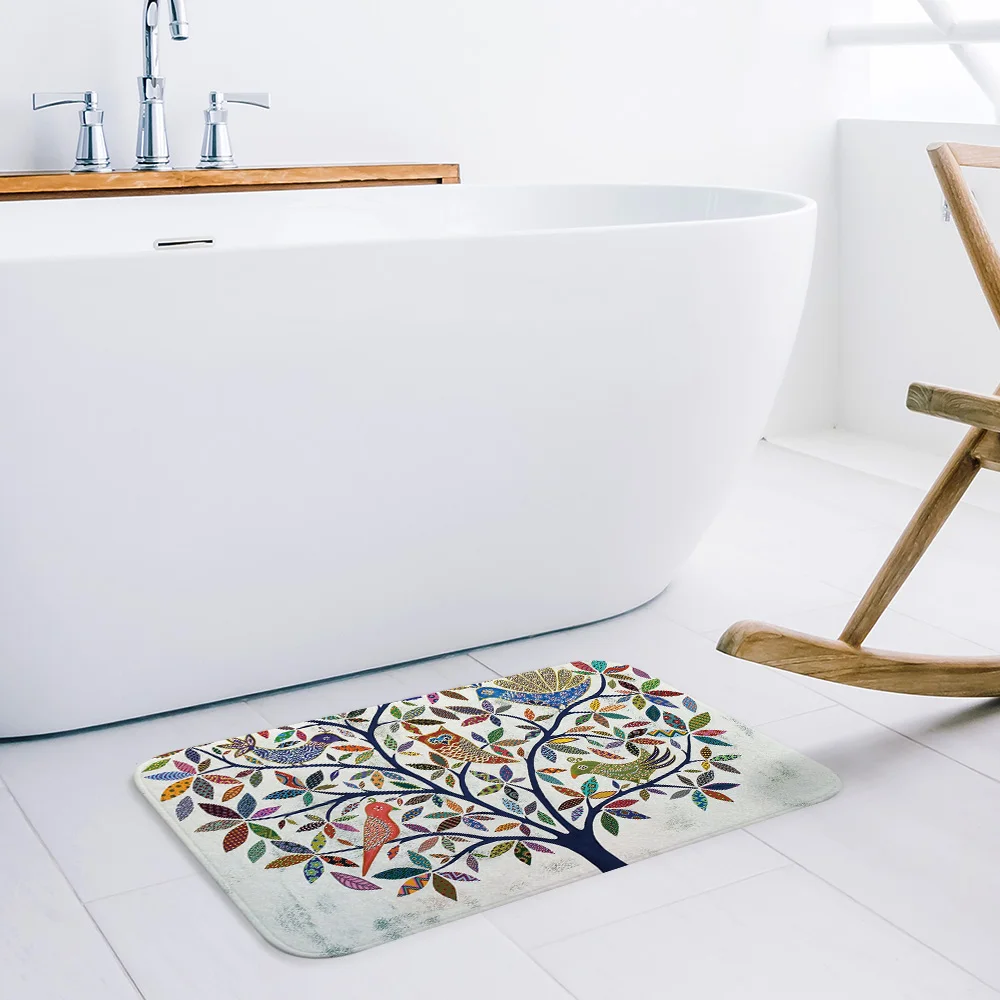 Придверный коврик с рисунком дерева птицы совы|Коврик| |