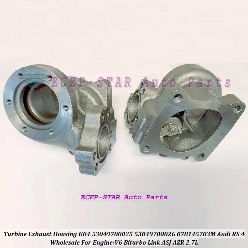 

Exhaust Turbine Housing K04 53049700025 53049700026 53049880025 53049880026 078145703M For Audi RS 4 V6 Biturbo Link ASJ AZR 2.7