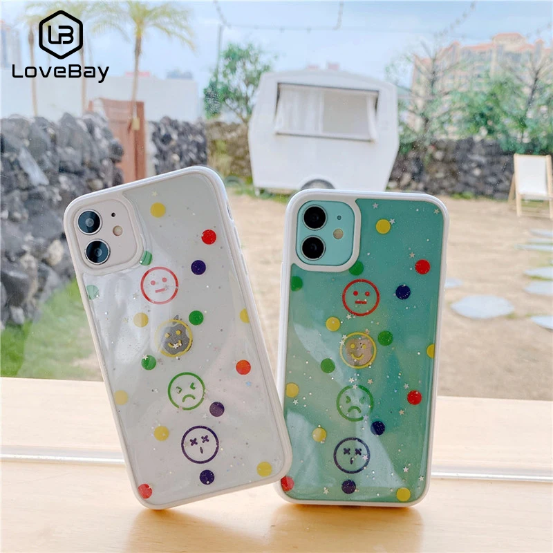 Lovebay Прозрачный чехол для телефона с рисунком улыбки iPhone 11 Pro Max X XR XS 7 8 Plus яркие