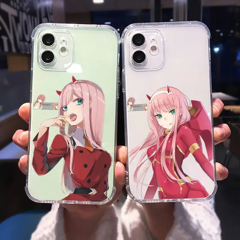 

Zero Two Darling in the FranXX Phone Case Transparent for iPhone Samsung A S 11 12 6 7 8 9 30 Pro X Max XR Plus lite Clear