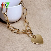 f j4z hot woman heart pendant necklace trendy punk thick curb chain chunky false collar necklace jewelry gifts dropship