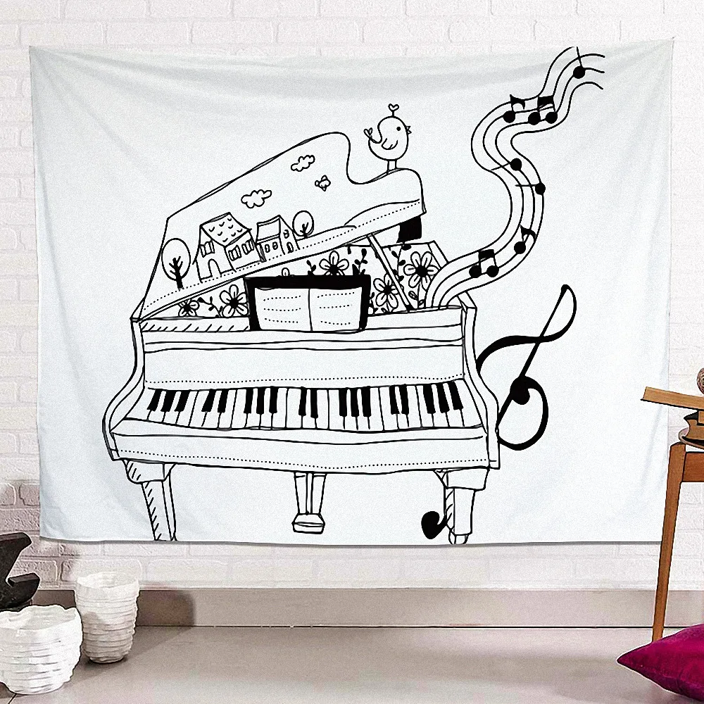 

Music Festival Poster Canvas Paintings Piano Musical Instruments Banners Flags Wall Hanging Rock Art Bedroom Music Room Decor Q1