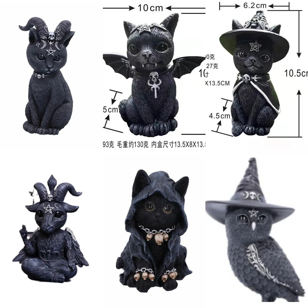 

Кошка Хэллоуин газон Смола Настольный орнамент забавная уличная садовая Статуэтка украшение на Хэллоуин сток домашний декор