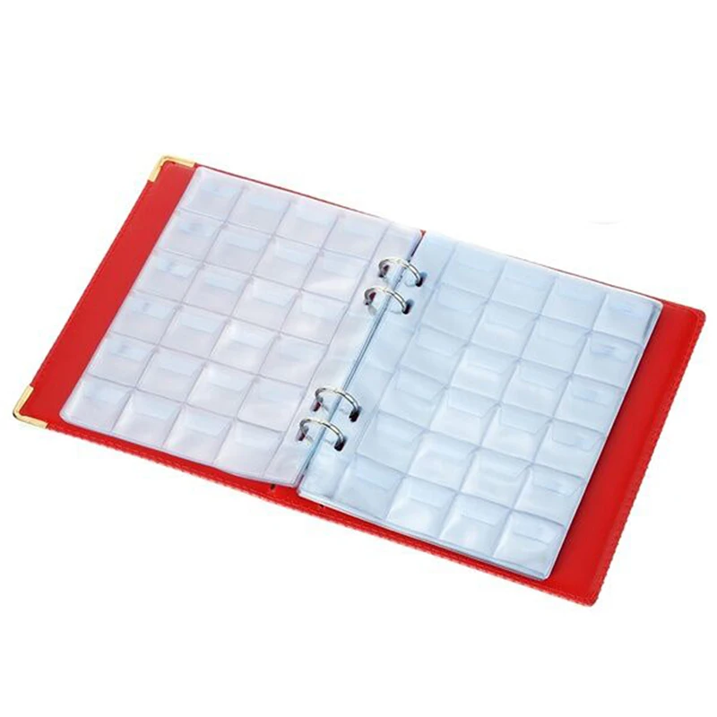 

480 Pieces Coins Storage Book Commemorative Coin Collection Album Holders Collection Volume Folder Hold Red