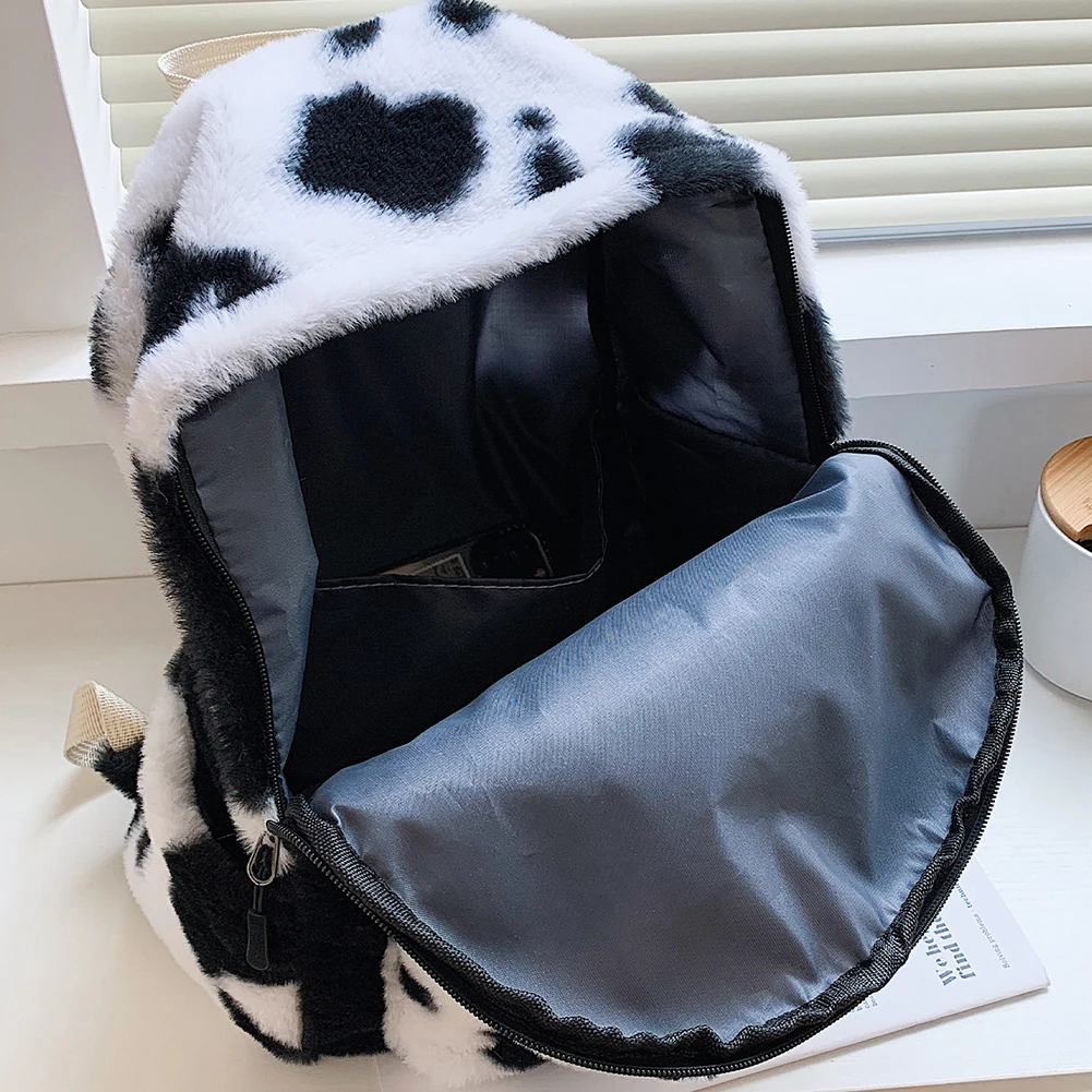 Женские рюкзаки с леопардовым принтом мягкие плюшевые школьные ранцы в стиле
