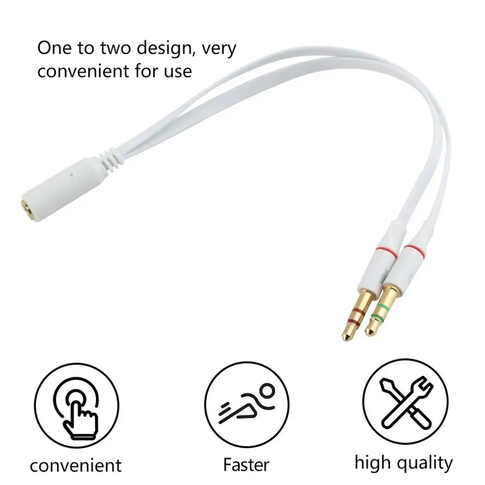 Универсальный 3 5 мм Женский до 2 штекер наушников с микрофоном аудио Y сплиттер