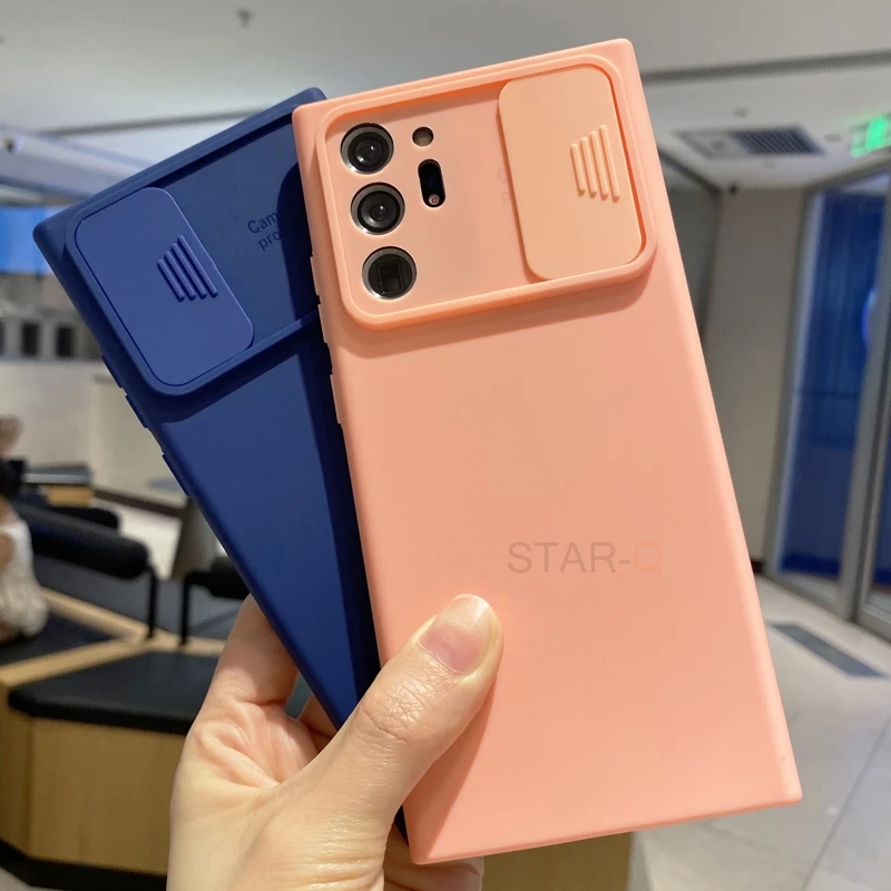 sliding camera lens protection phone case for samsung galaxy note 20 ultra note20 5g 20ultra soft silicone back cover free global shipping