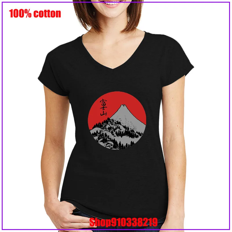 2020 японский Повседневный стиль красная рассвет Fuji рубашка для женщин крепление