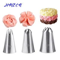 3pcsset large size icing piping nozzles premium 304 stainless steel cake cream decoration head kitchen pastry tips
