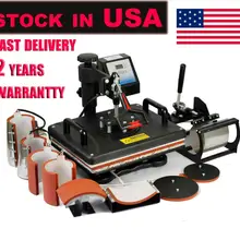 USA Stock 29*38CM 8 in 1 Heat Press Machine Swing Away Digital Sublimation T-shirt Mug Plate Hat machine  Digital Transfer