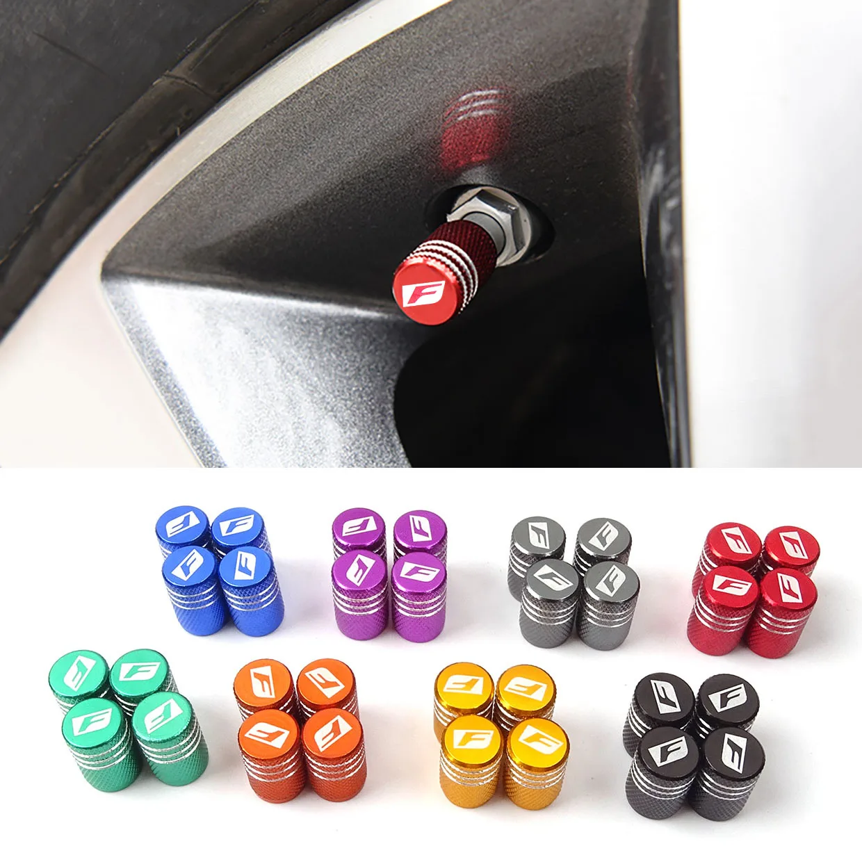 4 шт. алюминиевый сплав Fsport эмблема Автомобильная крышка клапана шины воздушный