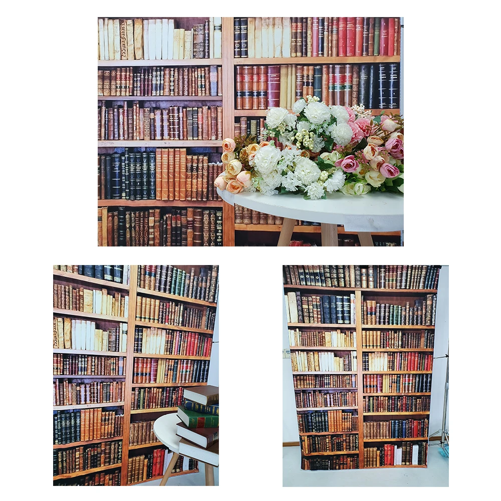 Винтажный фон для фотосъемки с книжным шкафом 10 х10 футов в стиле ретро |