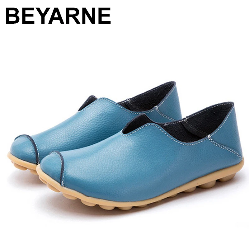

BEYARNELadies/туфли на плоской подошве; Женские кожаные туфли лоферы; Повседневная обувь для вождения; Мягкие балетки; Большие размеры 35- 44E968