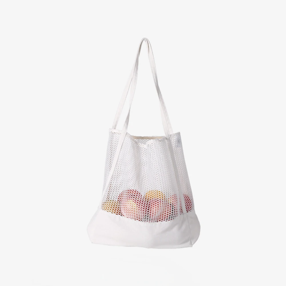 

Reusable Shopping Bag Cloth Mesh Bag Grocery Produce Organizer Bag, Long Handles