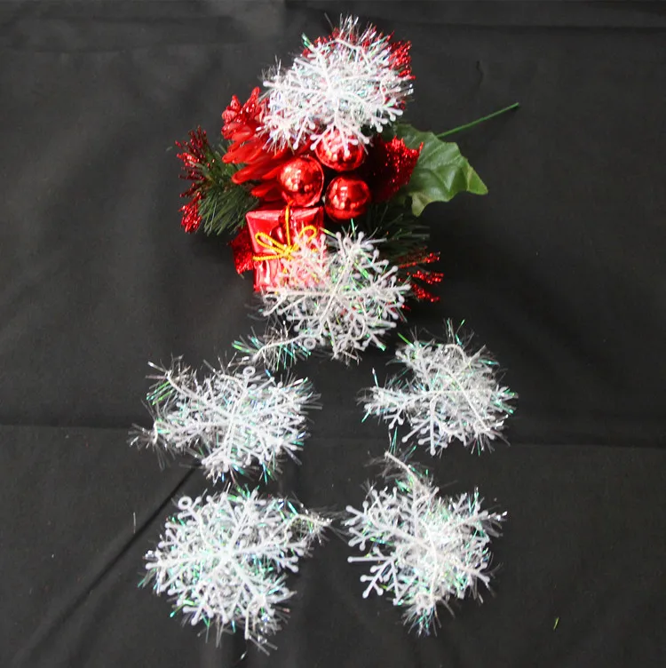 3Pcs White Plastic Fake Snowflake Christmas Party Hanging Pendants New Year Xmas Tree Ornaments Navidad Home Decoration