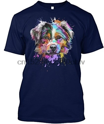 

Australian Shepherd Art Tshirt 100% Preshrunk Comfortsoft Cotton Tagless Tee