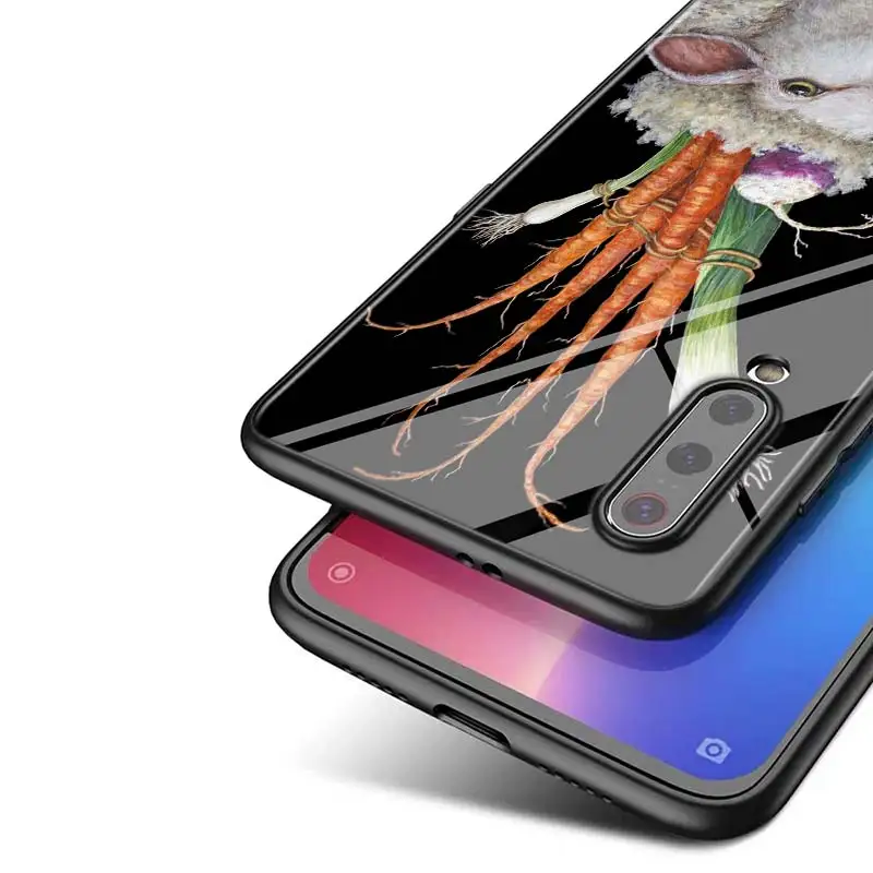 

Rabbit Cute Painting For Xiaomi Mi Note 10 Ultra 5G 9 SE 8 A3 A2 A1 6X Poco M2 Pro Play F1 Lite 5G Bright Black Phone Case