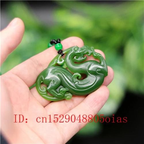 Натуральное зеленое китайское Нефритовое ожерелье C подвеской в виде тигра