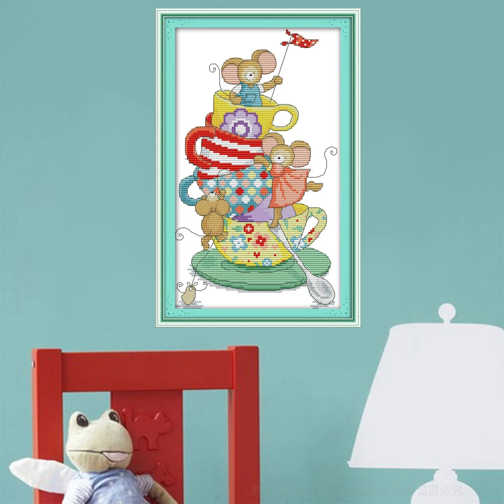 Joy Sunday зеркальная фотография в виде животного счетный штамп Набор для вышивки