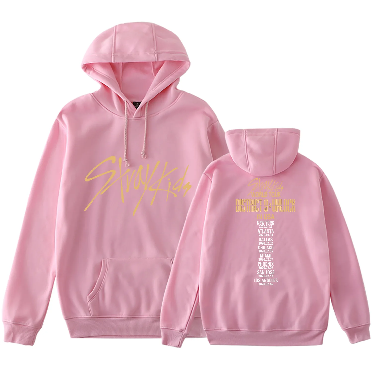 

Kpop Stray Kids World Tour Concert District 9 Unlock Hoodie Men Hoodies Sweatshirt Casual Hooded Pocket Long Sleeve Pullover Top