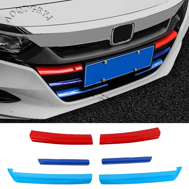 

ABS Plastic Fits For Honda Accord 2018-2020 Grille Moulding Trim Covers Set 6 Pieces