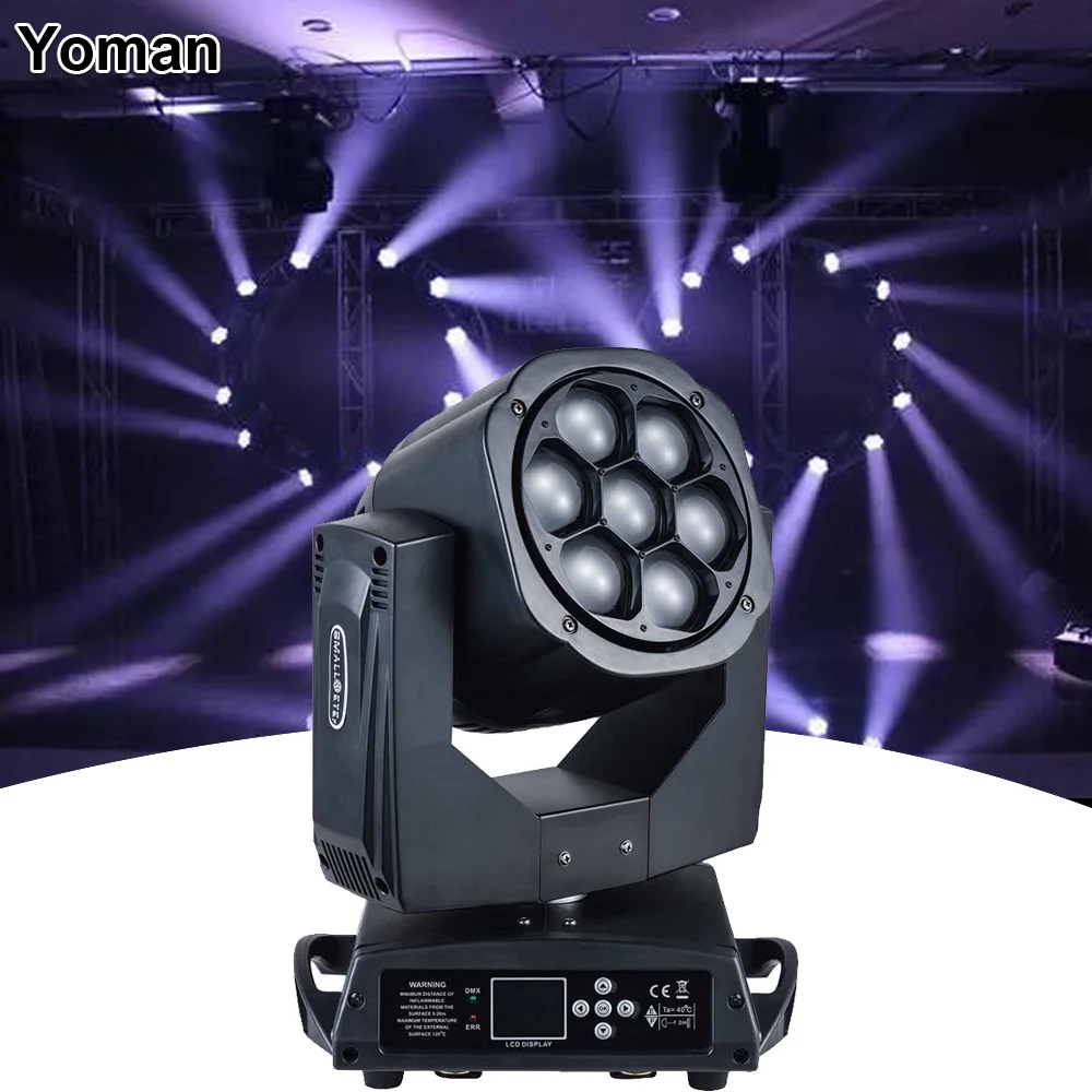 

LED 7X15W Bee Eyes Zoom Moving Head Light RGBW 4IN1 Strobe Beam Wash 3IN1 Stage Effect Lighting DMX512 DJ Disco Bar Party Lamp
