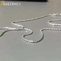 925 sterling silver shinny choker necklace 2021 new trend italian jewelry sparkling clavicle chain plain short fashion chain