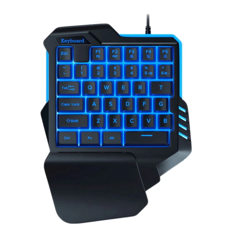 

Клавиатура для одной руки, Игровая клавиатура, цветная подсветка, левая рука, USB клавиатура, 35 клавиш, для PUBG Mobile Game