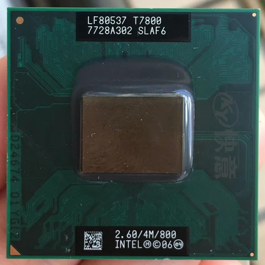intel cpu Ноутбук Core 2 Duo T7800 cpu 4M кэш/2,6 ГГц/800/двухъядерный процессор для ноутбука поддержка 965