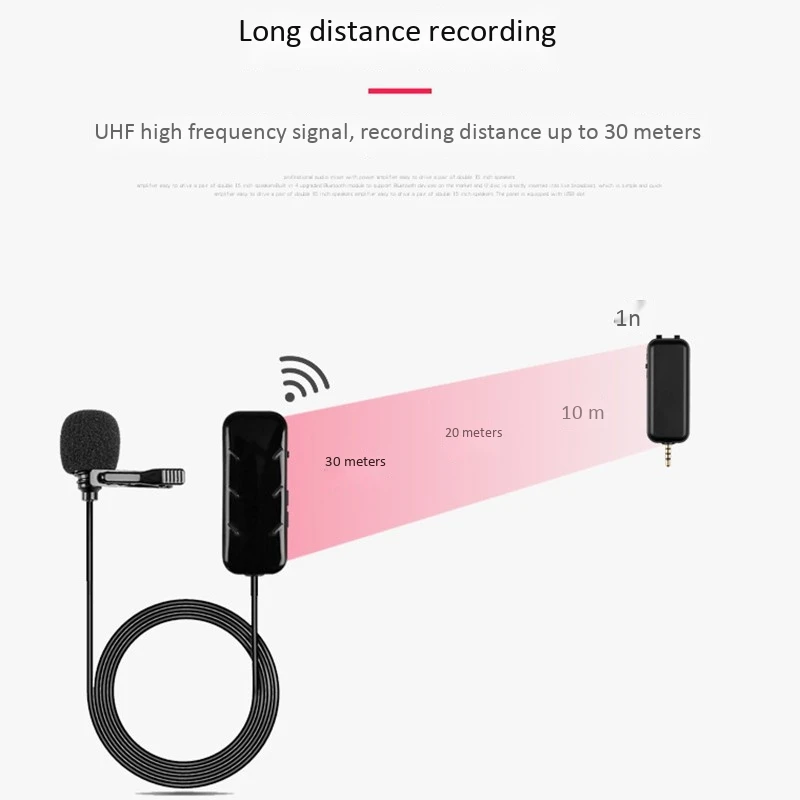 Professional UHF Microphone Lavalier Long-Distance Camera Mic for Phone SLR PC and Voice Recorder | Электроника