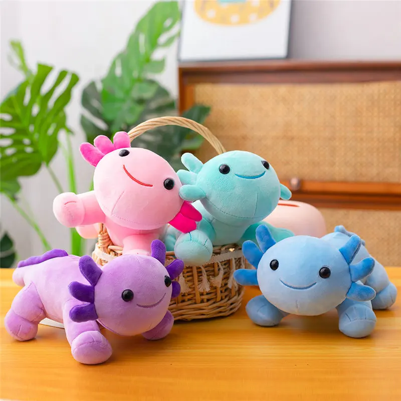 

30CM New Style Cute Salamander Plush Toys Soft Stuffing Pillow Cushion Animal Axolotl Doll Birhthday Gift Girl Kids Baby