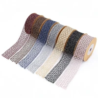 5yardslot mesh hollow silver wire lace ribbon for korean hair accessories bow diy crafts bouquet packing hot ribbons