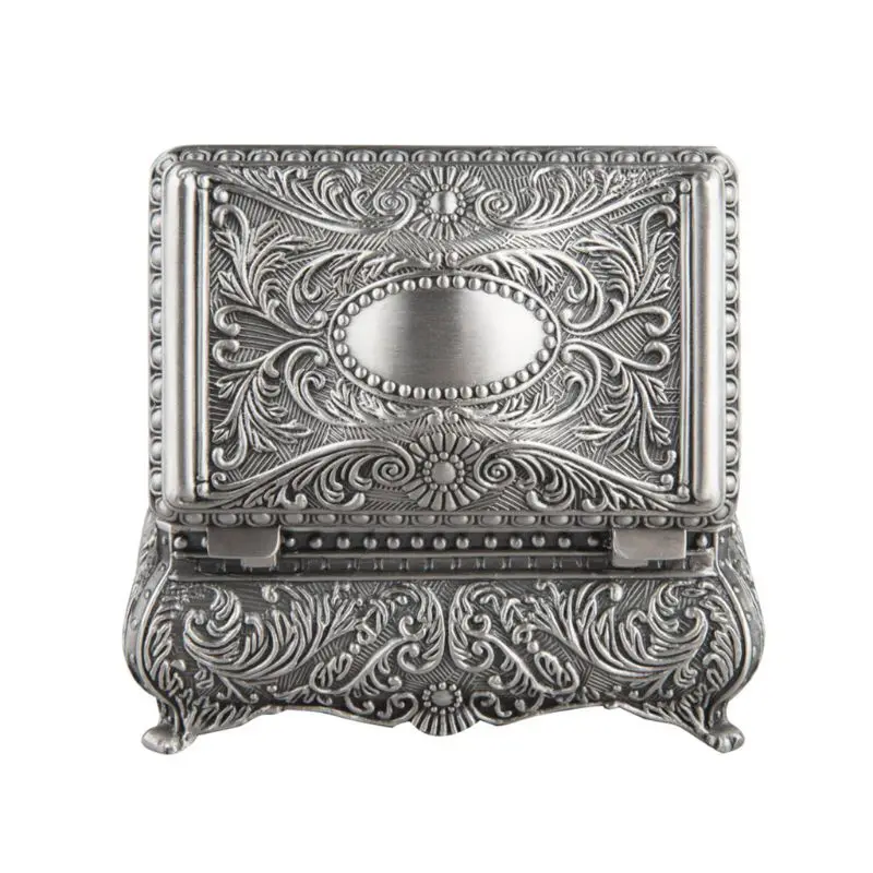 Винтажная шкатулка для драгоценностей прямоугольная коробка металлическая