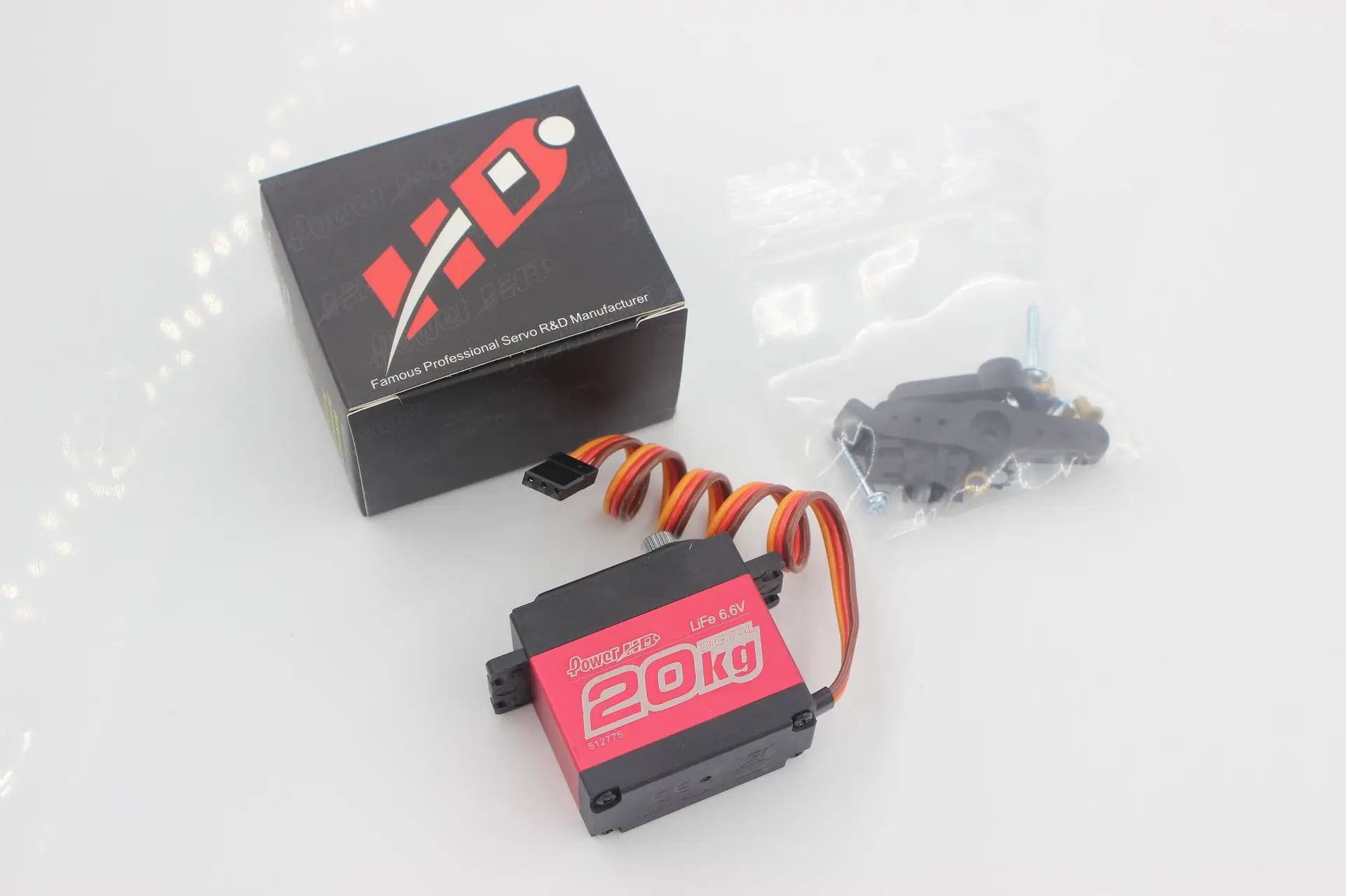 LF-20MG de potencia HD, engranaje de Metal de 20KG, Servo Robot digital, engranaje de direcci&oacute;n, cabeza UAV-3