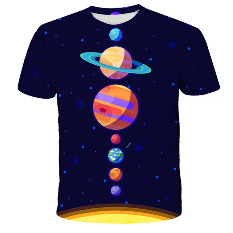 

Children's New Pop Star Novelty 3D Printing Color T-shirt Boys and Girls 3D Printing T-shirt Boys Casual T-shirt 4-14 Years Old