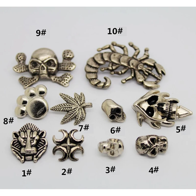 Сплав нескольких конструкций панк одежды заклепки Шпильки для кепок обуви сумки