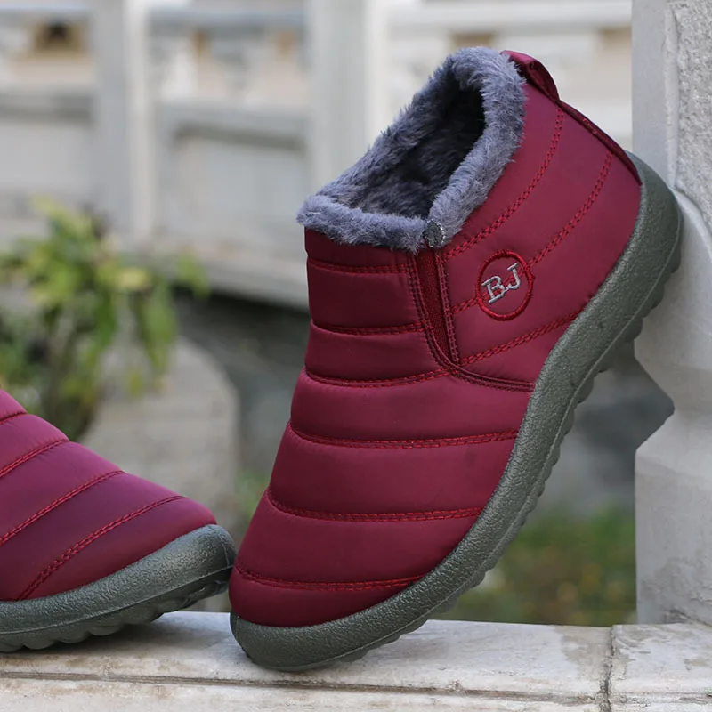 Зимние женские ботинки унисекс Модные повседневные на плоской подошве из хлопка